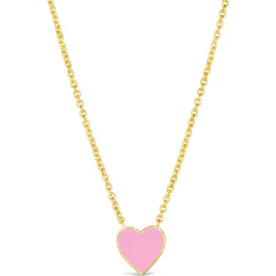Anna Zuckerman Bff Heart Necklace In Pink