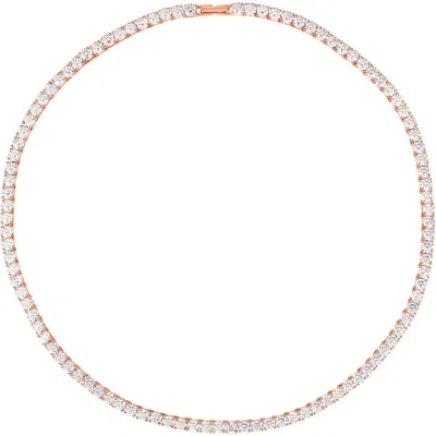 Anna Zuckerman Camila Diamond Crystalline Choker In Rose Gold