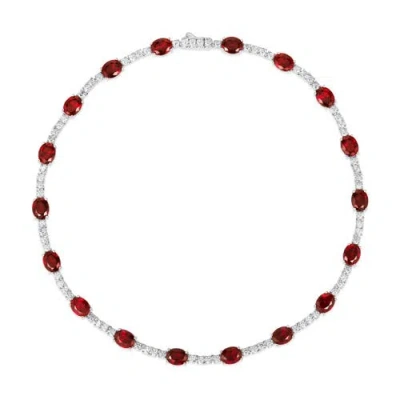 Anna Zuckerman Casablanca Ruby Necklace In Metallic