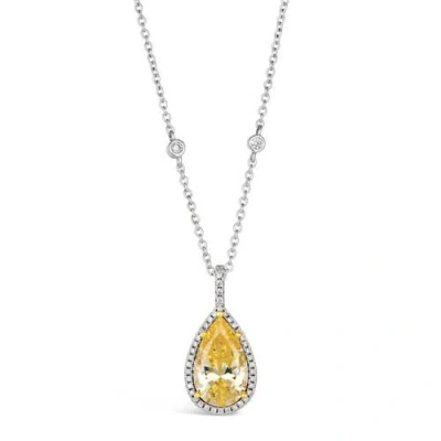 Anna Zuckerman Ciao Bella 5 Carat Canary Necklace In Metallic