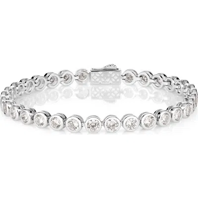 Anna Zuckerman Classic 10 Carat Bezel Set Tennis Bracelet In Silver