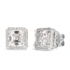 Anna Zuckerman Classic Asscher 3 Carat Diamond Crystalline Halo Studs In Platinum