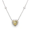 Anna Zuckerman Diamond Crystalline 3 Carat Heart Necklace In Canary Yellow Crystalline
