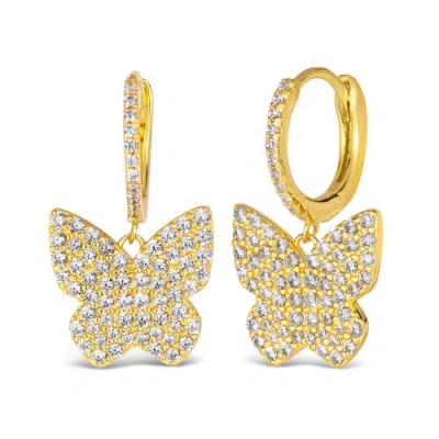 Anna Zuckerman Diamond Essence Butterfly Earrings In Yellow Gold