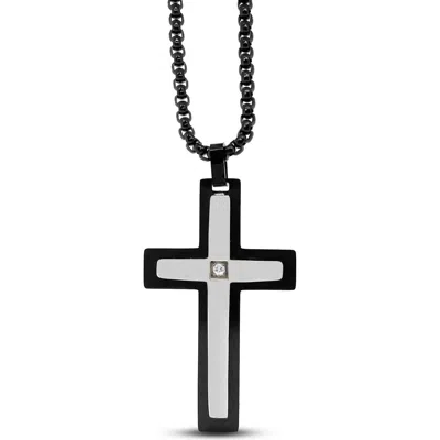 Anna Zuckerman Ebon Cross Necklace In Black