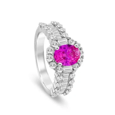 Anna Zuckerman Edith Cocktail Ring In Pink Sapphire