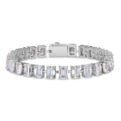 Anna Zuckerman Emerald Cut 27 Carat Diamond Crystalline Bracelet In White Diamond Crystalline