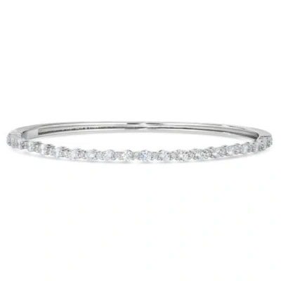 Anna Zuckerman Envy Skinny Bangle Bracelet In White Diamond Crystalline