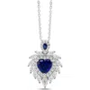 Anna Zuckerman Flaming Heart Necklace In Blue Sapphire