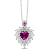 Anna Zuckerman Flaming Heart Necklace In Pink Sapphire