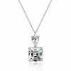 Anna Zuckerman Gabriella 5 Carat Asscher Cut Necklace In White Diamond Crystalline