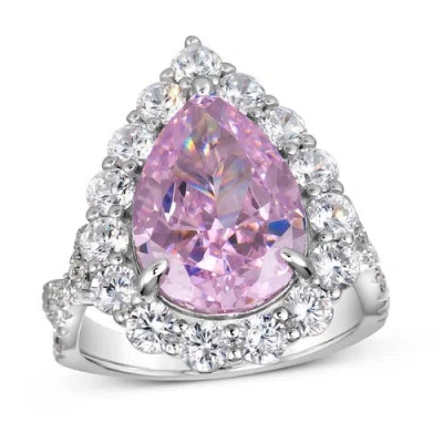 Anna Zuckerman Gia Pear Shaped Cocktail Ring In Argyle Pink Crystalline