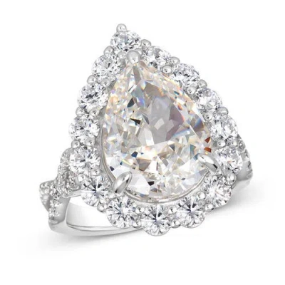 Anna Zuckerman Gia Pear Shaped Cocktail Ring In G/h Color Crystalline