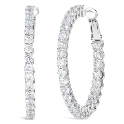 Anna Zuckerman Happy Hour 6 Carat Hoops In Platinum