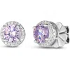 Anna Zuckerman Hello, Halo 2 Carat Diamond Crystalline Studs In Argyle Pink Crystalline
