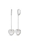 Anna Zuckerman House Of Cards 07 Dangle Heart Earrings In Platinum/mop