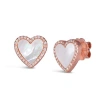 Anna Zuckerman House Of Hearts Mother Of Pearl Earrings In Mother Of Pearl/rose Gold