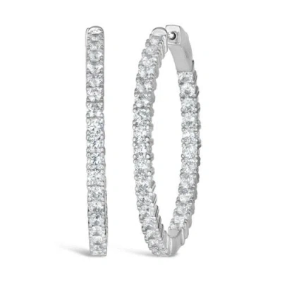 Anna Zuckerman Inside Out 1.25ctw Diamond Crystalline Hoops In Metallic