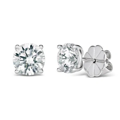 Anna Zuckerman Just Like Diamonds Only Better Studs 4 Carats In Platinum