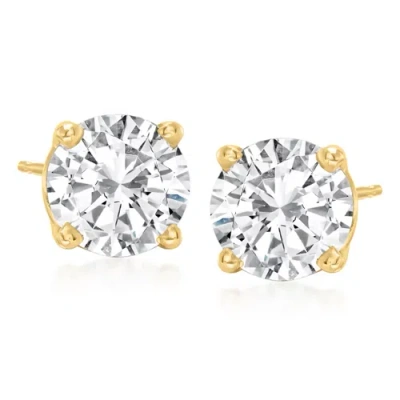 Anna Zuckerman Just Like Diamonds Only Better Studs 2 Carats In Yellow Gold