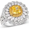 Anna Zuckerman La Maya Diamond Crystalline Ring In Canary Yellow Crystalline