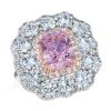 Anna Zuckerman Lucia Brilliante Cocktail Ring In Argyle Pink Crystalline
