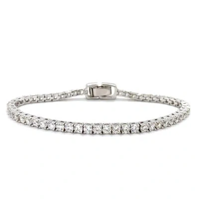 Anna Zuckerman Luxe G Color 5 Carat Tennis Bracelet Four Prong Bracelet In Platinum