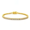 Anna Zuckerman Luxe G Color 5 Carat Tennis Bracelet Four Prong Bracelet In Yellow Gold
