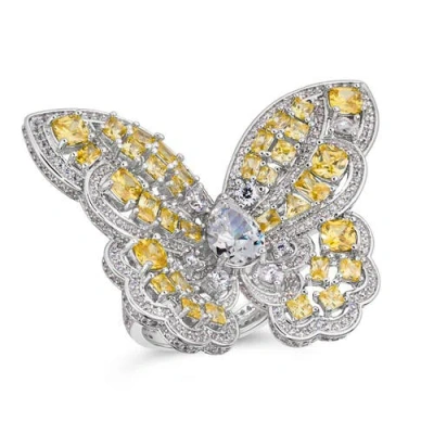 Anna Zuckerman Mariah Butterfly Ring Xl In Canary Yellow