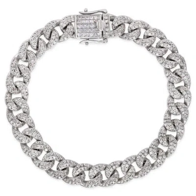 Anna Zuckerman Mini Havana Cuban Link Bracelet In Platinum