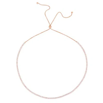 Anna Zuckerman Never Flipping Bolo Necklace In Rose Gold