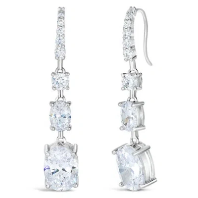 Anna Zuckerman Nova Three Stone Drops In White Diamond Crystalline