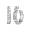 Anna Zuckerman Ola Diamond Crystalline Huggies In Platinum
