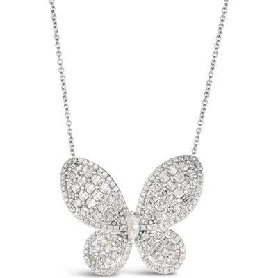 Anna Zuckerman Olivia Butterfly Necklace In Platinum