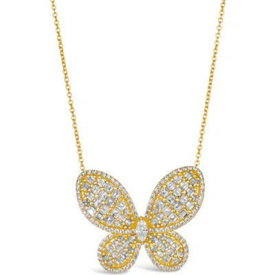 Anna Zuckerman Olivia Butterfly Necklace In Yellow Gold