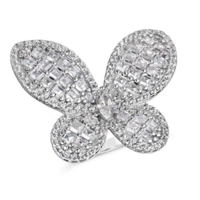 Anna Zuckerman Olivia Butterfly Ring In Platinum