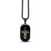 Anna Zuckerman Paxor Oblong Cross Necklace In Black
