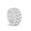 Anna Zuckerman Unforgettable 3 Row Eternity Ring In G/h Color Crystalline