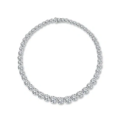 Anna Zuckerman Perfect Riviera Diamond Crystalline Necklace In Platinum