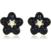 Anna Zuckerman Petit Daisy Earrings In Black