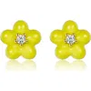 Anna Zuckerman Petit Daisy Earrings In Green
