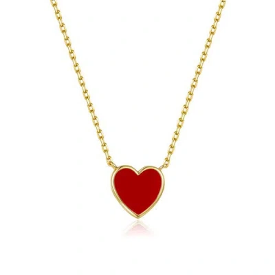 Anna Zuckerman Petit Love Necklace In Red