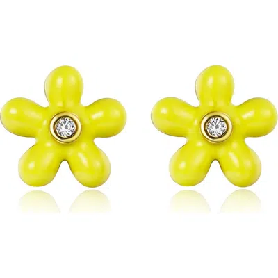 Anna Zuckerman Petit Rosie Earrings In Yellow