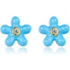 Anna Zuckerman Petit Rosie Earrings In Blue