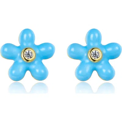 Anna Zuckerman Petit Rosie Earrings In Blue