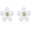 Anna Zuckerman Petit Rosie Earrings In White