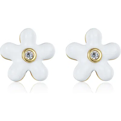 Anna Zuckerman Petit Rosie Earrings In White