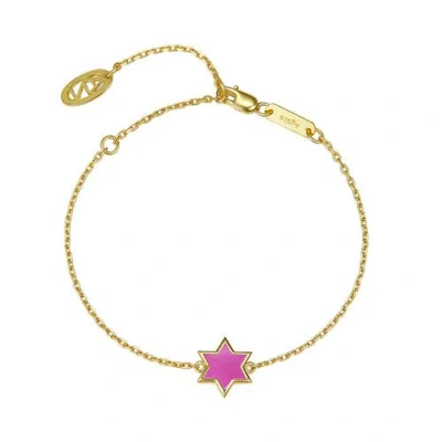 Anna Zuckerman Petit Star Of David Bracelet In Pink
