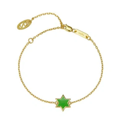 Anna Zuckerman Petit Star Of David Bracelet In Green