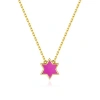 Anna Zuckerman Petit Star Of David Necklace In Pink